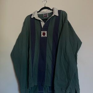 Vintage GAP Green and Blue Striped Rugby Shirt